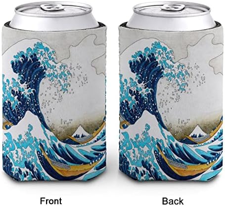 Mogu hladnije rukave coozies za limenke i boce izolatori japanski ocean art tiskan pvc elastična višekratna upotreba