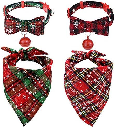 5 4 pakiranja božićne ogrlice za mačke i božićne bandane za pse, kravata za pse, trokutaste ogrlice za mačke, odijelo za
