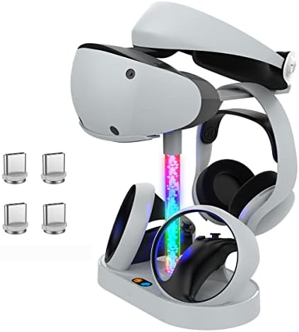 Zahotse stanica za punjenje za PS VR2 kontroler s postoljem zaslona, ​​brzi punjač za PlayStation VR2 pribor za slušalice