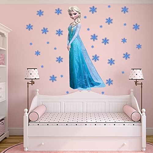 3. smrznute Zidne naljepnice, Slatke Zidne naljepnice za princezu za dječju spavaću sobu, Prekrasna pozadinska zidna naljepnica