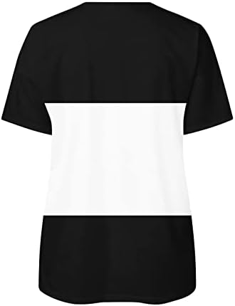 Ljetni vrhovi za žene kratke rukave 1/4 zip up majice majice u boji blok modna tunika vrh labave fit casual majice majice