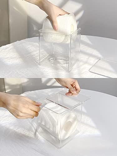 Prozirni držač maramica s poklopcem kutija za dozator maramica za lice navlaka za radnu površinu prozirna plastična posuda
