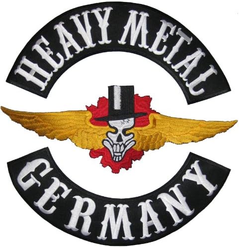 Xxxl 3er Set Heavy Metal & Skullwing & Njemačka Backpatch Rocker zakrpa