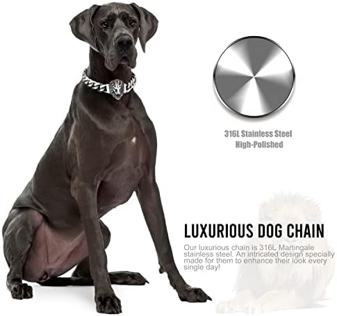 Ovratnik za pse s dizajnom privjesak za lav i brzo otpuštanje sigurnog kopča od nehrđajućeg čelika 15 mm Link Chain Charman