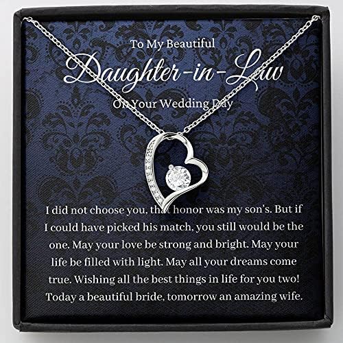 Kartica s porukama, ručno izrađena ogrlica- Personalizirano darovno srce, kćerkov poklon na dan vjenčanja, buduća kćerka,