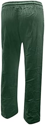 Pamučne lanene hlače ženske ljetne Ležerne hlače s džepovima, labave kravate, jednobojne elastične udobne hlače za plažu