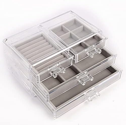 1pc prozirna kutija za nakit kutija za pohranu nakita s flanelskim višeslojnim organizatorom nakita kućne kutije za pohranu