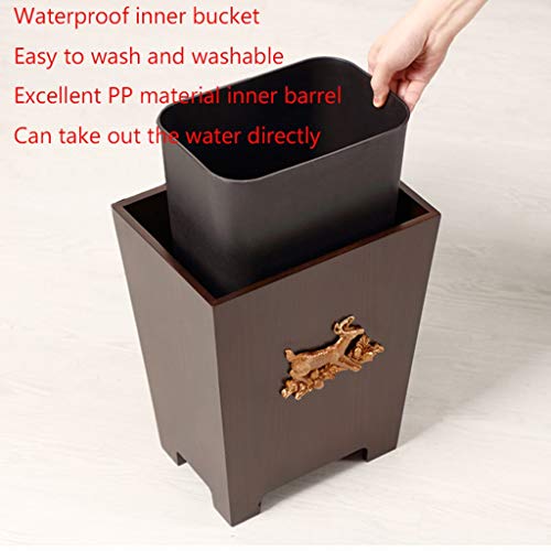 Bucket za smeće u zatvorenom prostoru ručno izrađene kante za smeće, čvrsti držač za smeće s poklopcem, kanta za smeće, kvadratna