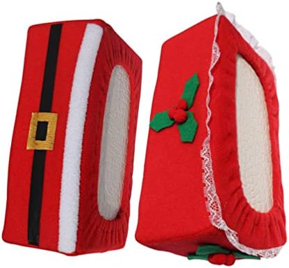 2pcs božićna kutija za maramice poklopac Plišana kutija za pohranu maramice Djeda Božićnjaka držač maramice za lice za ukrašavanje