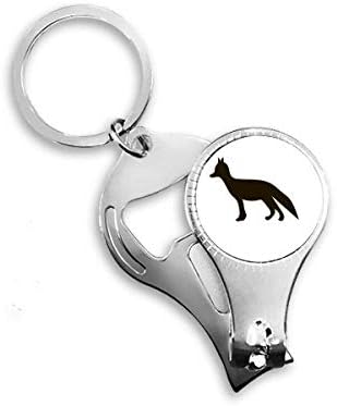 Crna lisica Slatka životinjska portret noktiju za nokat ring ključ za otvarač boca za bočicu