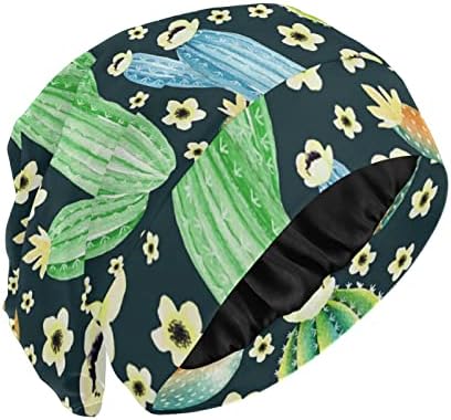 Women Beanie šešir lubanja Radna kapa, cvjetni cactus elastična modna odjeća za glavu noć za spavanje poklopca kose za kosu