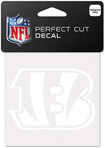 NFL Cincinnati Bengals 4x4 savršeni rezani bijeli naljepnica, jedna veličina, boju tima