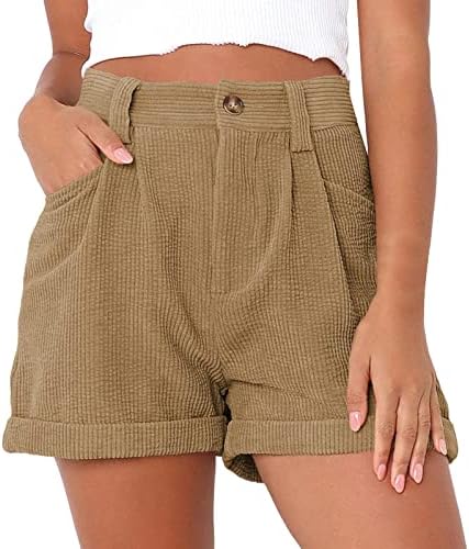 Miashui plivanje kratke hlače žene žene ljetne hlače visoki struk solidne corduroy labave kratke hlače solidne kombinete