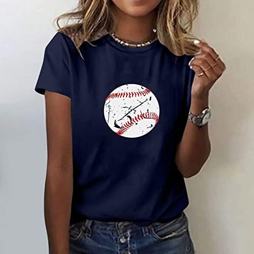 Ženske ljetne majice 2023. majice za Bejzbol za mame majica za plažu softball print Majica ležerna Sportska bluza za Majčin