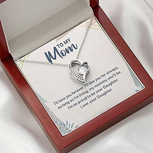 Ručno izrađena ogrlica - Ogrlica moje mame, ogrlica za zauvijek ljubav, srebrna ogrlica, poklon za mamu od kćeri, Majčin