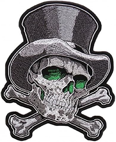 Top Hat Skull Cross Bones Jacke prsluk MC Outlaw 4 inčni biciklistički zakrpa