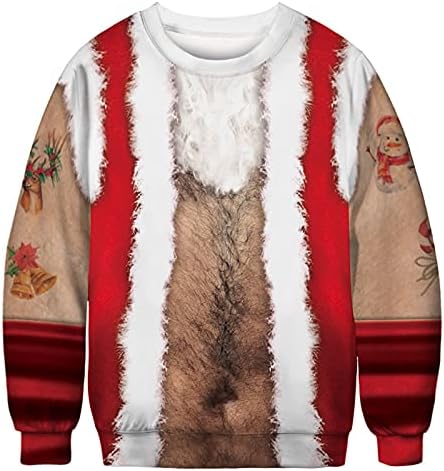 Žene i muškarci Smiješni božićni print vrhovi zima moda toplo dukserice s dugim rukavima casual pulover bluza s džepom