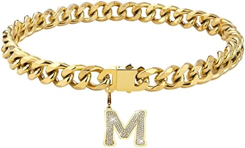 Dopetie zlatni lanac za pseće ogrlica Personalizirana ogrlica s letlicama s cirkonima metalna kubanska veza za srednje i