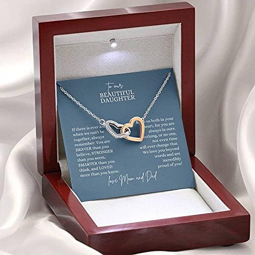 Personalizirani poklon za ogrlicu, Forever Love Ogrlica, nakit sa smislenom karticom za poruke za kćer, diplomska ogrlica