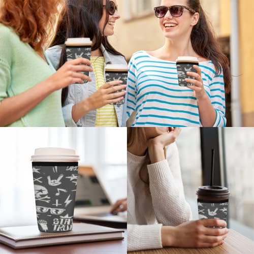 4 pakiranje ledene kave za višekratnu upotrebu - Obulator rukava za hladna pića, držač neoprenske šalice za kavu Starbucks,