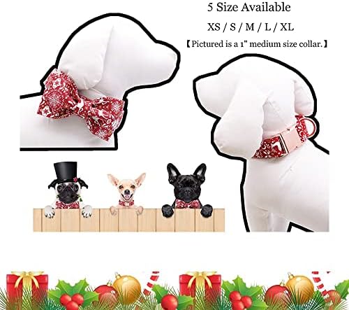Božićni pse za ženske pse, božićna snježna pahuljica oko ogrlica s lukom trajne modni modni pas pribor za mačje mačje pribor