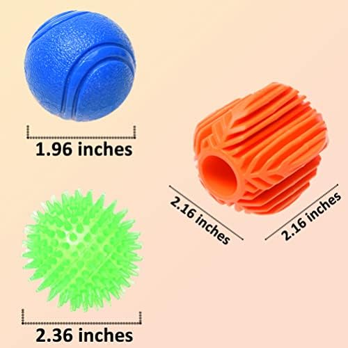Eko -spojeni 3 -paketni škljocani pseći igrački kuglice - šiljasti žvakaći igračke čisti zube i desni - plivanje, igranje,