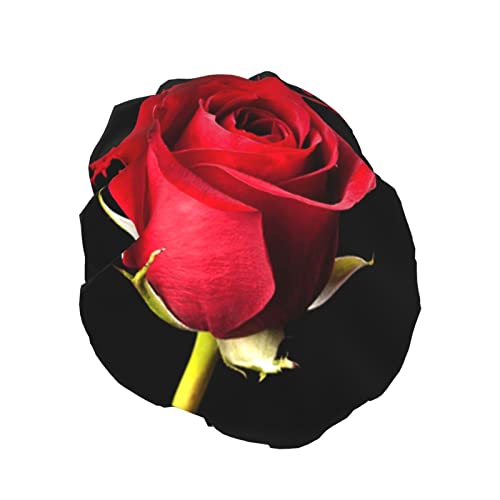 Crvena ruža s crvenim prskanjima tiskana kapica za tuširanje, vodootporne kape za kupku za višekratnu upotrebu za žene, muškarce,
