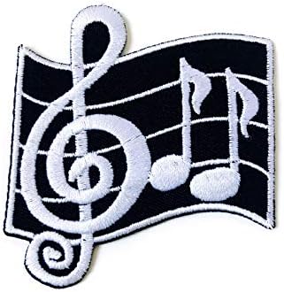 Glazbene note g Clef Osma glazbena ljestvica Klasično izvezeno šivanje željeza na flasteru za ruksake odjeće za traperice