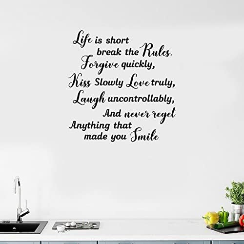 Inspirativni citati Darovi život je kratak prekršite pravila Zidne naljepnice za kuhinju zidna umjetnost dekor kupaonice