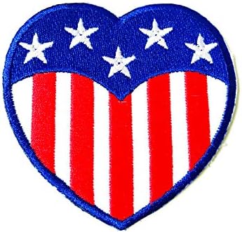 Th srčana plava crvena retro boho hippie logotip Applique izvezeni šivanje željeza na patch značku patch flaster
