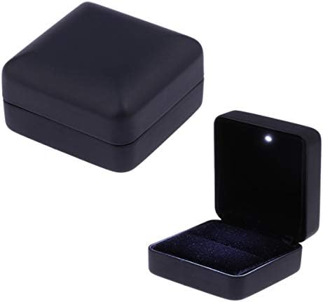 Lioobo prijedlog box box prijenosna led rasvjeta kutija nakit vjenčani prsten poklon kutija linwlry futrola za angažman svadbena