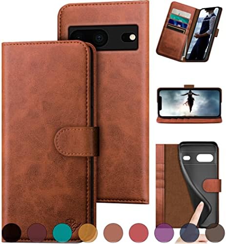 DuckSky za Google Pixel 7 5G torbica-novčanik od prave kože 【Zaključavanje RFID 【】 za Držač za 4 kreditne kartice 【】 za Prave