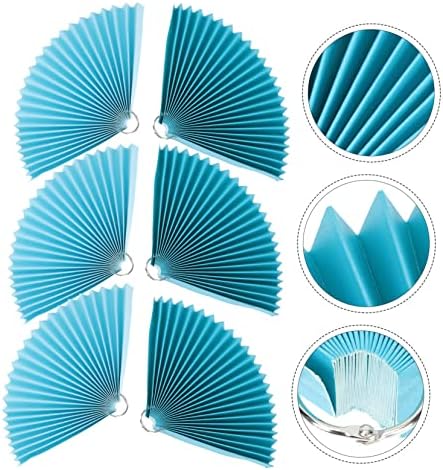 Sewacc 6pcs ukras za papir ventilator plavi cvjetni vijenac plavi pom poms plavi ukrasi origami zidni dekor ručni presavijeni