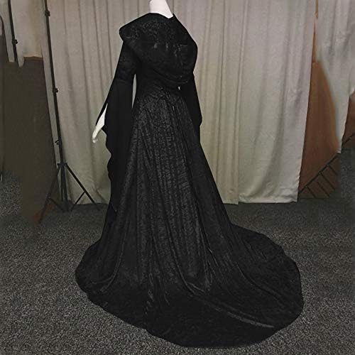Renesansna Haljina ženska Vintage srednjovjekovna haljina s kapuljačom s rukavima od cijevi Elegantna Maksi haljina s dugim