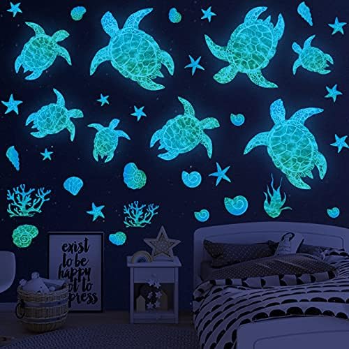 Zidne naljepnice morske kornjače svijetle u mraku Zidne naljepnice vinilne Zidne naljepnice s oceanom ispod morske kornjače