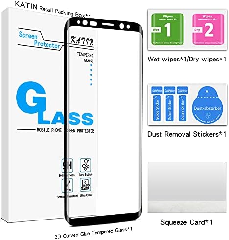 Katin dizajniran za Samsung Galaxy S9 plus zaštitnik zaslona od kaljenog stakla, 3D zakrivljena točka matrica, pokrivenost