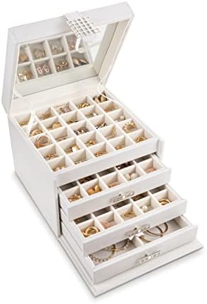 Glenor Co držač organizatora naušnica - 75 malih i 4 velika utora Klasična kutija za nakit s ladicama i modernim zatvaranjem,