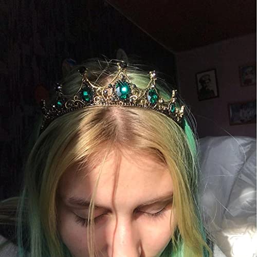 Izvrsna Vintage barokna kruna kraljice, zelene tijare kraljice mladenke i krune za žene, ukrasne tijare princeze, Dodaci
