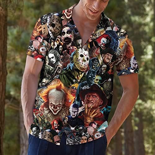 Havajska košulja s likovima horor filmova za Noć vještica košulja na kopčanje kratkih rukava horor ideje za poklone