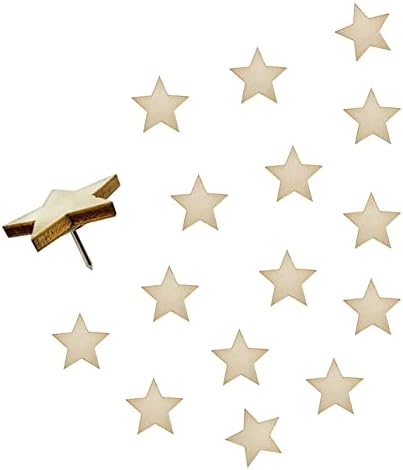 30 PCS Drvene igle Zvjezdane oblik Slatke ukrasne pahuljice za plutaste ploče karte fotografije kalendar i zanatske projekte