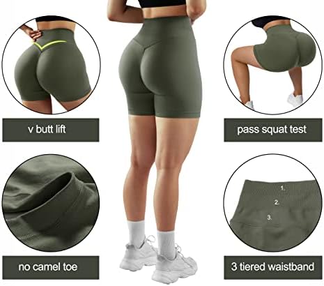 Moshengqi Scrunch stražnjice kratkih hlača za Women Working Gym High Struk bešavne joge kratke hlače