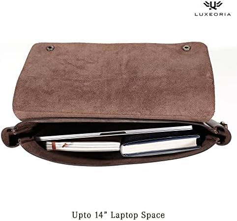 Luxeoria originalna kožna torbica za glasnike za muškarce i žene torbe za laptop Crossbody Crossbody za ured, putovanja