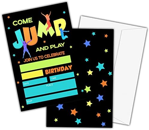 Pozivnice za rođendanske zabave za djecu, pozivnice za zabavu na trampolinu, proslava zabave za tinejdžere, odskočimo i igramo
