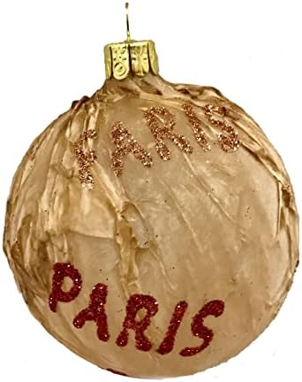 Paris France Decoupage kugla češka stakla božićni ukras putovanja