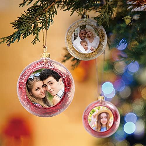 AIPNIS Ukras za božićne kuglice prilagođenih božićnih kuglica, personalizirana fotografija božićni ukrasi obiteljsko božićno