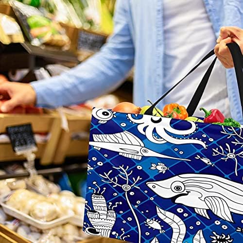 50L torbe za kupce Mornarice mozaik plava kolapsibilna torbica za kupovinu namirnica s ručkama, višekratna upotreba