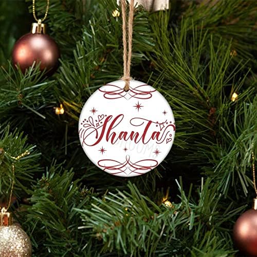 Okrugli keramički ukras za božićno drvce, snježne pahuljice su poljupci oblik nebeskog Xmas Odmor dekor, Sretan Božić 2021.