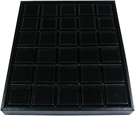Golbox A 30 PC -a crne staklene staklene staklenke kutije veličine 3x3 cm s prikazom ladice za držač prikazuju organizator