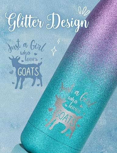 OneBttl kozji pokloni za ljubitelje koza, svjetlucava ljubičasto plava boca za vodu za žene/djevojke, samo djevojku koja