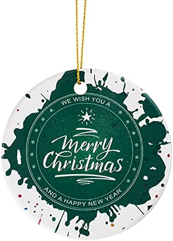 Dekoracije božićnog drvca 2021., božićno drvce s uzorkom Mistletoe, keramički ukras, prvi Božić koji smo se sreli pod mastletoe